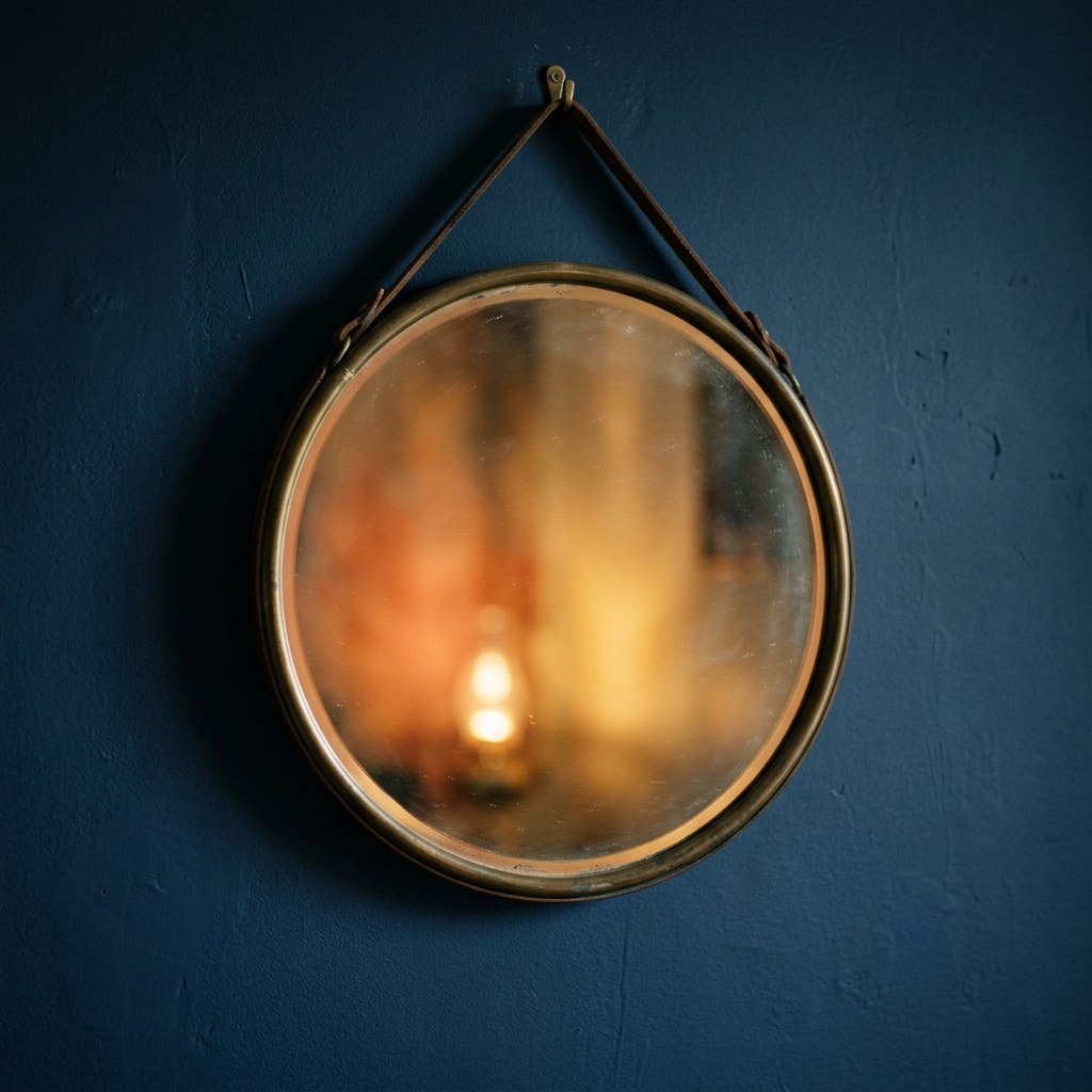 Miroir ancien reflétant une lumière chaude, symbolisant la vérification de sa propre neutralité